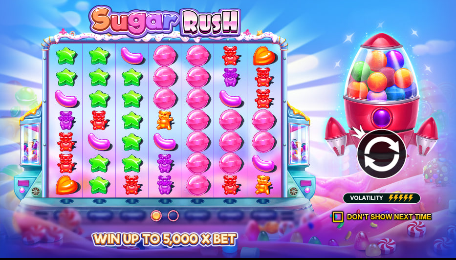 Sugar rush es un juego de tragamonedas desarrollado por la empresa Pragmatic Play